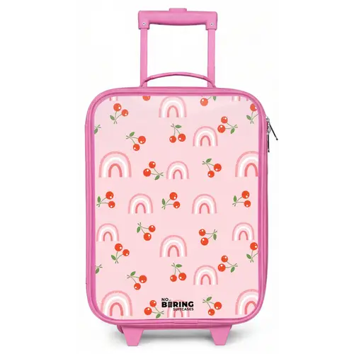 Roze met regenboog en kersen patroon Kinderkoffer - Roze klein -zz3dotto