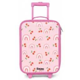 Roze met regenboog en kersen patroon Kinderkoffer - Roze klein -zz3dotto