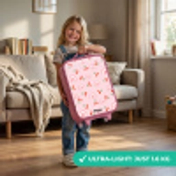 Roze met regenboog en kersen patroon Kinderkoffer - Roze klein -sfeer2_EN