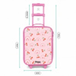 Roze met regenboog en kersen patroon Kinderkoffer - Roze klein -productfoto_formaten