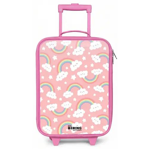 Roze met regenboog patroon Kinderkoffer - Roze klein -zz3dotto