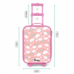 Roze met regenboog patroon Kinderkoffer - Roze klein -productfoto_formaten