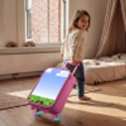 Pixel wereld Kinderkoffer - Roze klein -sfeer1