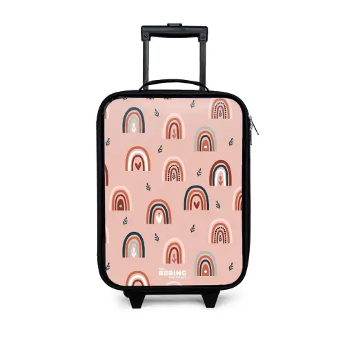 Roze regenbogen patroon Kinderkoffer - Zwart klein -3d