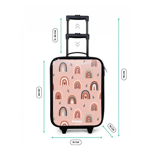 Roze regenbogen patroon Kinderkoffer - Zwart klein -productfoto_formaten
