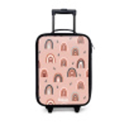 Roze regenbogen patroon Kinderkoffer - Zwart klein -3d