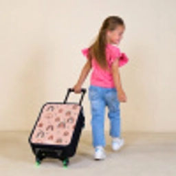 Roze regenbogen patroon Kinderkoffer - Zwart klein -sfeer1