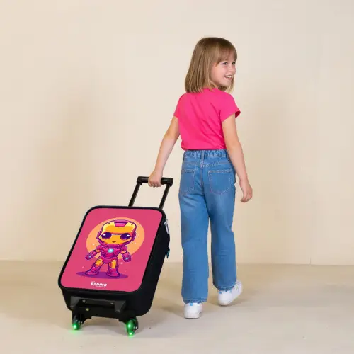 Roze ranger Kinderkoffer - Zwart klein -sfeer1