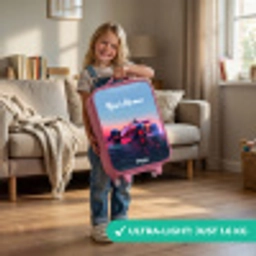 Rode racer Kinderkoffer - Roze klein -sfeer2_EN