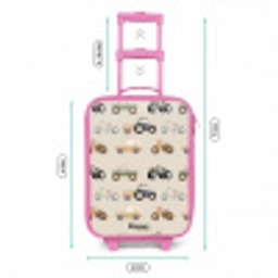 Retro voertuigen patroon Kinderkoffer - Roze klein -productfoto_formaten