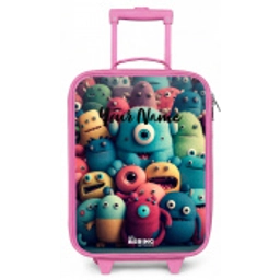 Zachte en bolle monsters Kinderkoffer - Roze klein -zz3dotto