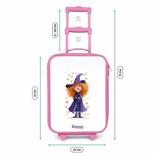 Sterrenmagie met krullen Kinderkoffer - Roze klein -productfoto_formaten