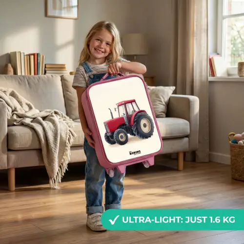 Tractor - Getekend - Rood Kinderkoffer - Roze klein -sfeer2_EN