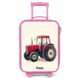 Tractor - Getekend - Rood Kinderkoffer - Roze klein -zz3dotto