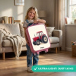 Tractor - Getekend - Rood Kinderkoffer - Roze klein -sfeer2_EN