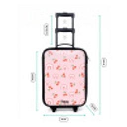 Roze met regenboog en kersen patroon Kinderkoffer - Zwart klein -productfoto_formaten