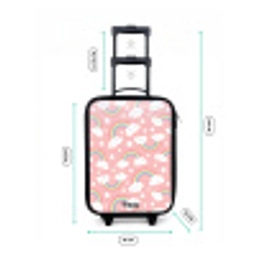 Roze met regenboog patroon Kinderkoffer - Zwart klein -productfoto_formaten