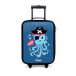 Piraten octopus met een hoed Kinderkoffer - Zwart klein -3d