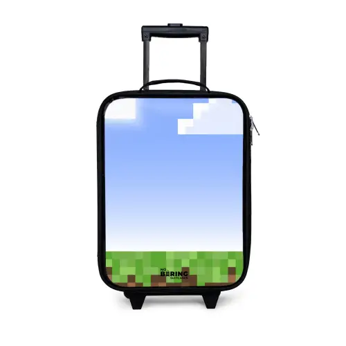 Pixel wereld Kinderkoffer - Zwart klein -3d