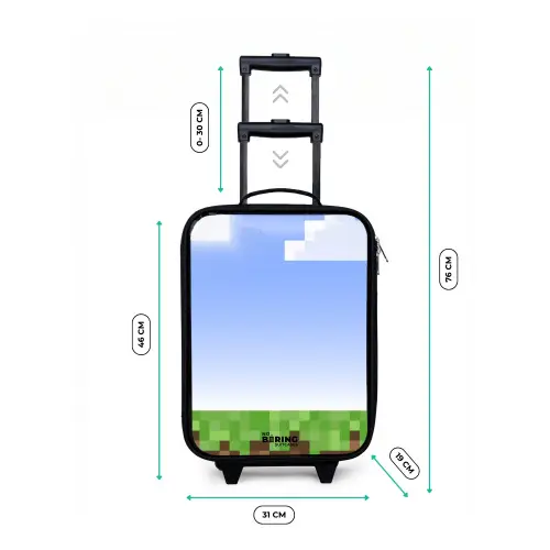 Pixel wereld Kinderkoffer - Zwart klein -productfoto_formaten