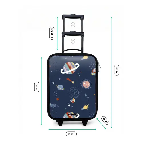 Planeten in de hemel Kinderkoffer - Zwart klein -productfoto_formaten