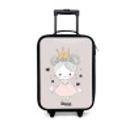 Prinses met knotjes Kinderkoffer - Zwart klein -3d