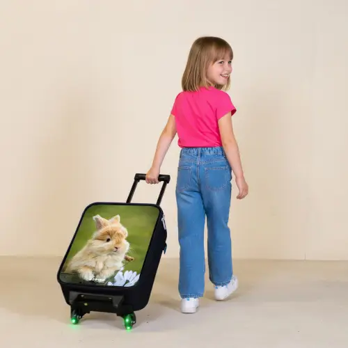 Konijn in bloempot Kinderkoffer - Zwart klein -sfeer1