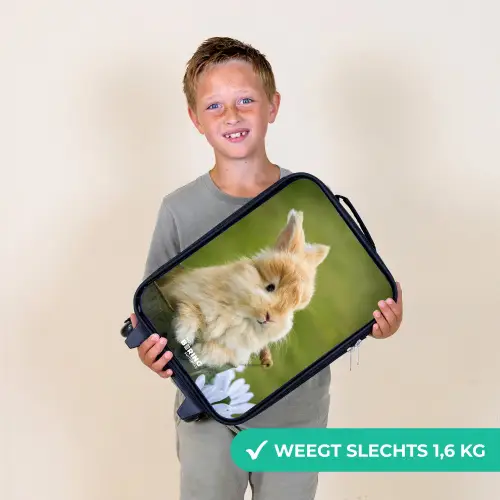 Konijn in bloempot Kinderkoffer - Zwart klein -sfeer4_NL
