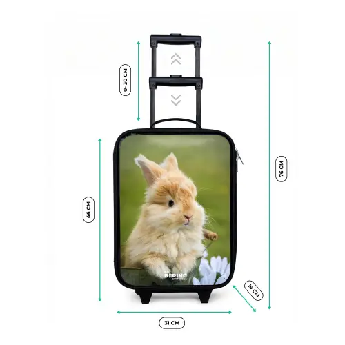 Konijn in bloempot Kinderkoffer - Zwart klein -productfoto_formaten