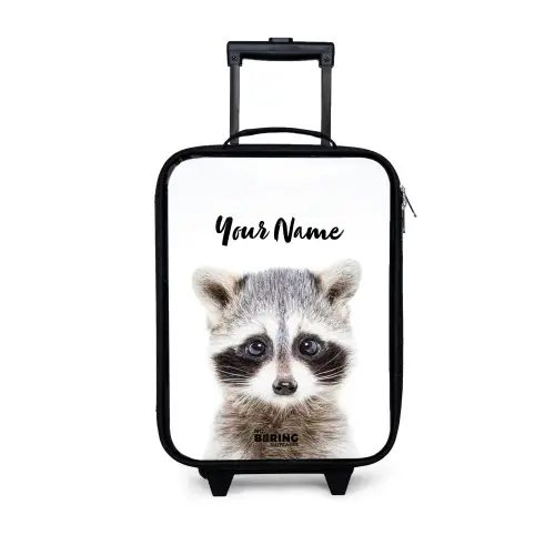 Rachid Racoon Kinderkoffer - Zwart klein -3d