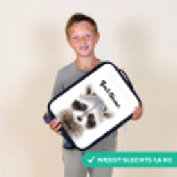 Rachid Racoon Kinderkoffer - Zwart klein -sfeer4_NL