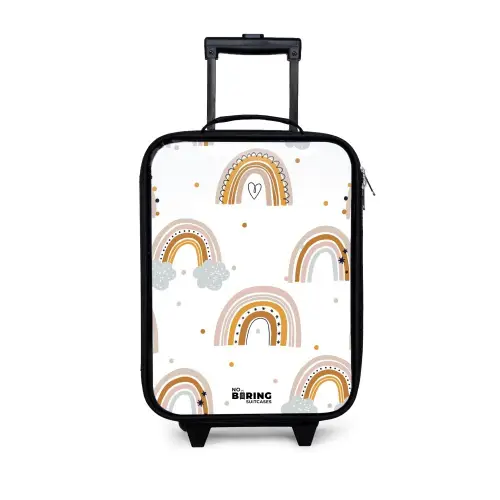 Regenbogen patroon in zachte kleuren Kinderkoffer - Zwart klein -3d