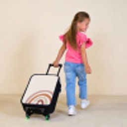 Ruwe regenboog naturel Kinderkoffer - Zwart klein -sfeer1