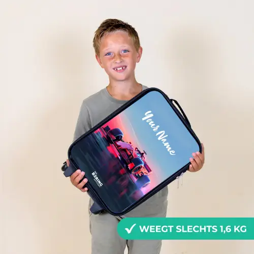 Rode racer Kinderkoffer - Zwart klein -sfeer4_NL
