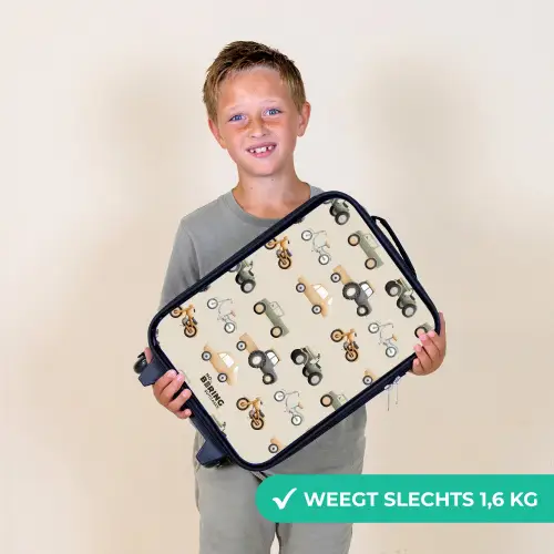 Retro voertuigen patroon Kinderkoffer - Zwart klein -sfeer4_NL