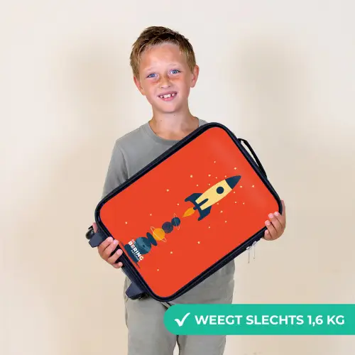 Raket - Sterren - Planeten Kinderkoffer - Zwart klein -sfeer4_NL