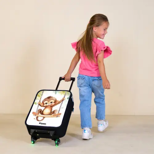 Schommelende grote aap Kinderkoffer - Zwart klein -sfeer1