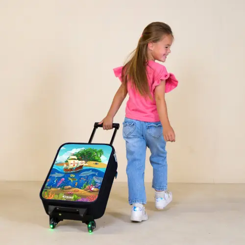Zeilschip op de oceaan Kinderkoffer - Zwart klein -sfeer1