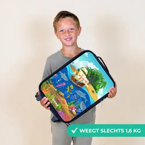 Zeilschip op de oceaan Kinderkoffer - Zwart klein -sfeer4_NL