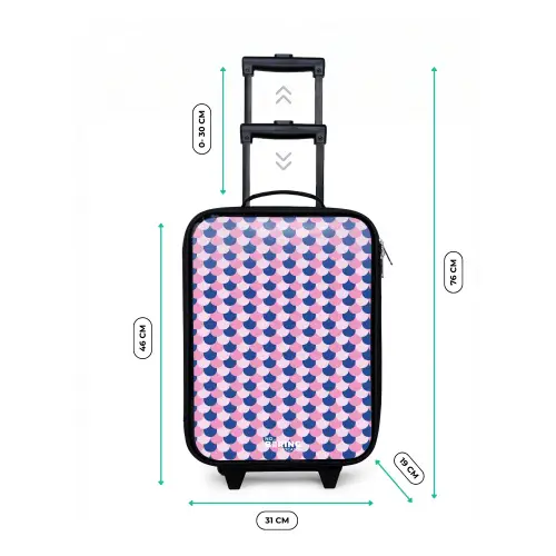 Schubben - Patroon - Blauw - Roze Kinderkoffer - Zwart klein -productfoto_formaten