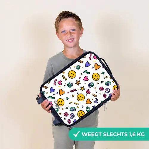 Smiley - Hartje - Ster Kinderkoffer - Zwart klein -sfeer4_NL