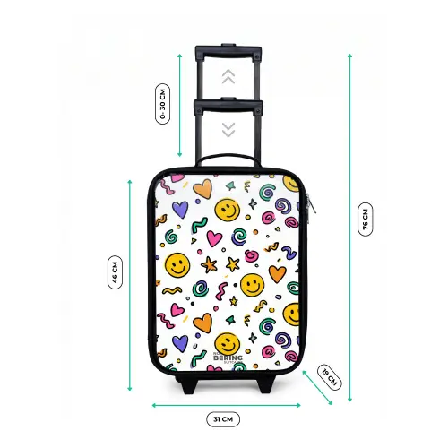Smiley - Hartje - Ster Kinderkoffer - Zwart klein -productfoto_formaten