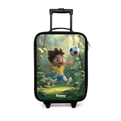 Voetbal - Jongen - Bos Kinderkoffer - Zwart klein -3d