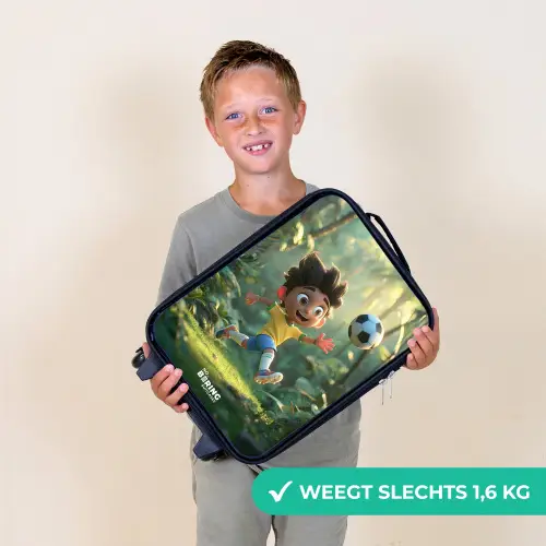 Voetbal - Jongen - Bos Kinderkoffer - Zwart klein -sfeer4_NL