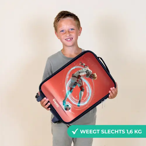 Voetbal - Jongen - Rood - Lichtcirkel Kinderkoffer - Zwart klein -sfeer4_NL