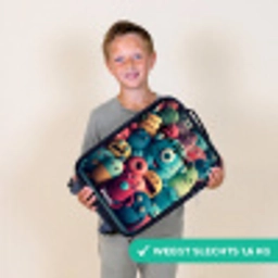 Zachte en bolle monsters Kinderkoffer - Zwart klein -sfeer4_NL