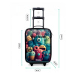 Zachte en bolle monsters Kinderkoffer - Zwart klein -productfoto_formaten