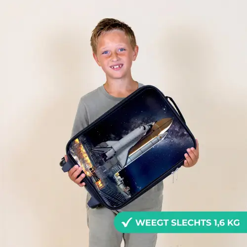 Spaceshuttle die klaar is om op te stijgen Kinderkoffer - Zwart klein -sfeer4_NL