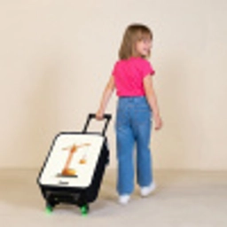 Torenkraan - Getekend - Oranje Kinderkoffer - Zwart klein -sfeer1
