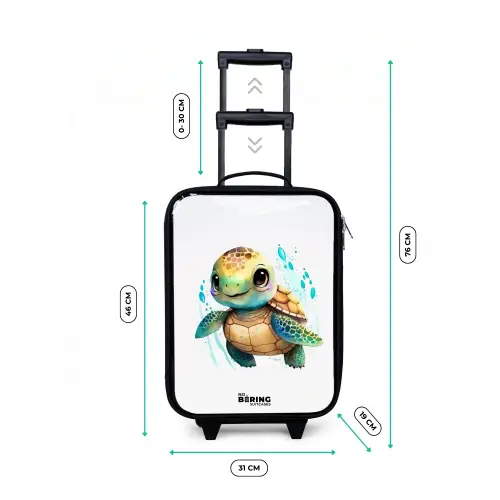 Zeeschildpad met grote ogen Kinderkoffer - Zwart klein -productfoto_formaten